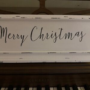 Festive White 'Merry Christmas' Sign